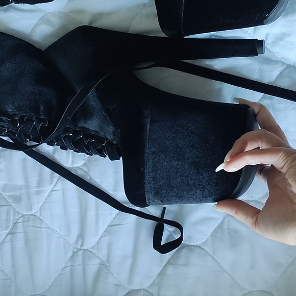 Velvet Babydoll Pleaser Boots - Picture 9 of 15